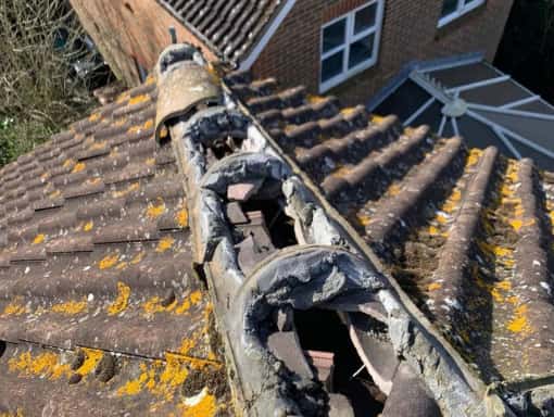 This is a photo of a roof needing repairs in Tunbridge Wells.